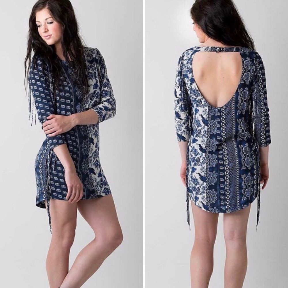 Anthropologie Sea Gypsies Roxanna Peacock Fringe Mini Dress Sz S
